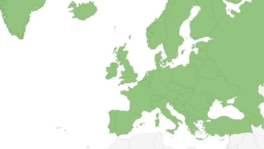 Map of Europe and Russia