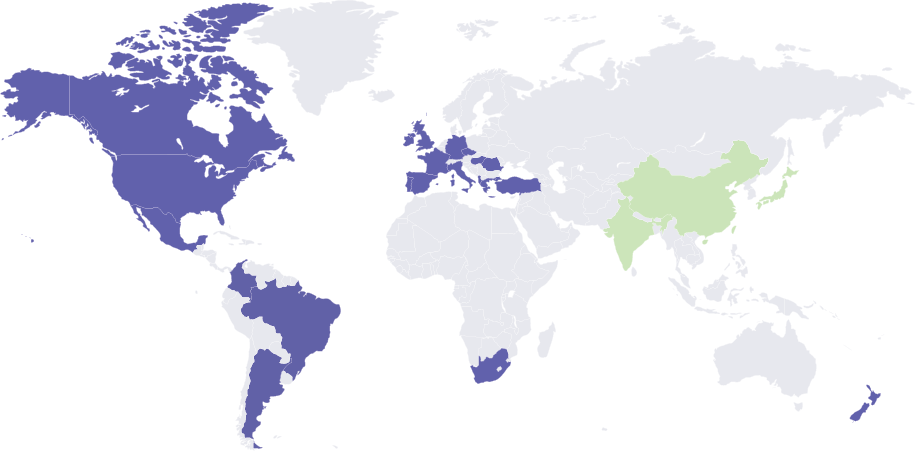 Map of one and two way reach