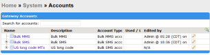 Gateway accounts home page