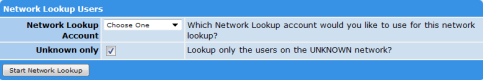 Screenshot of the network lookup section from the Subscriptions page