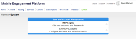 Image showing the Systems tab page