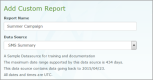 Screen shot for adding a custom report