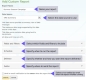 Screen shot showing the features of the Add Custom Report UI