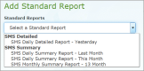 Screen shot of the Add Standard Report window