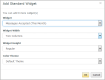 Screen shot for adding a standard widget