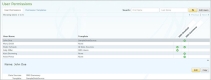 Screen shot of the page for setting user permissions